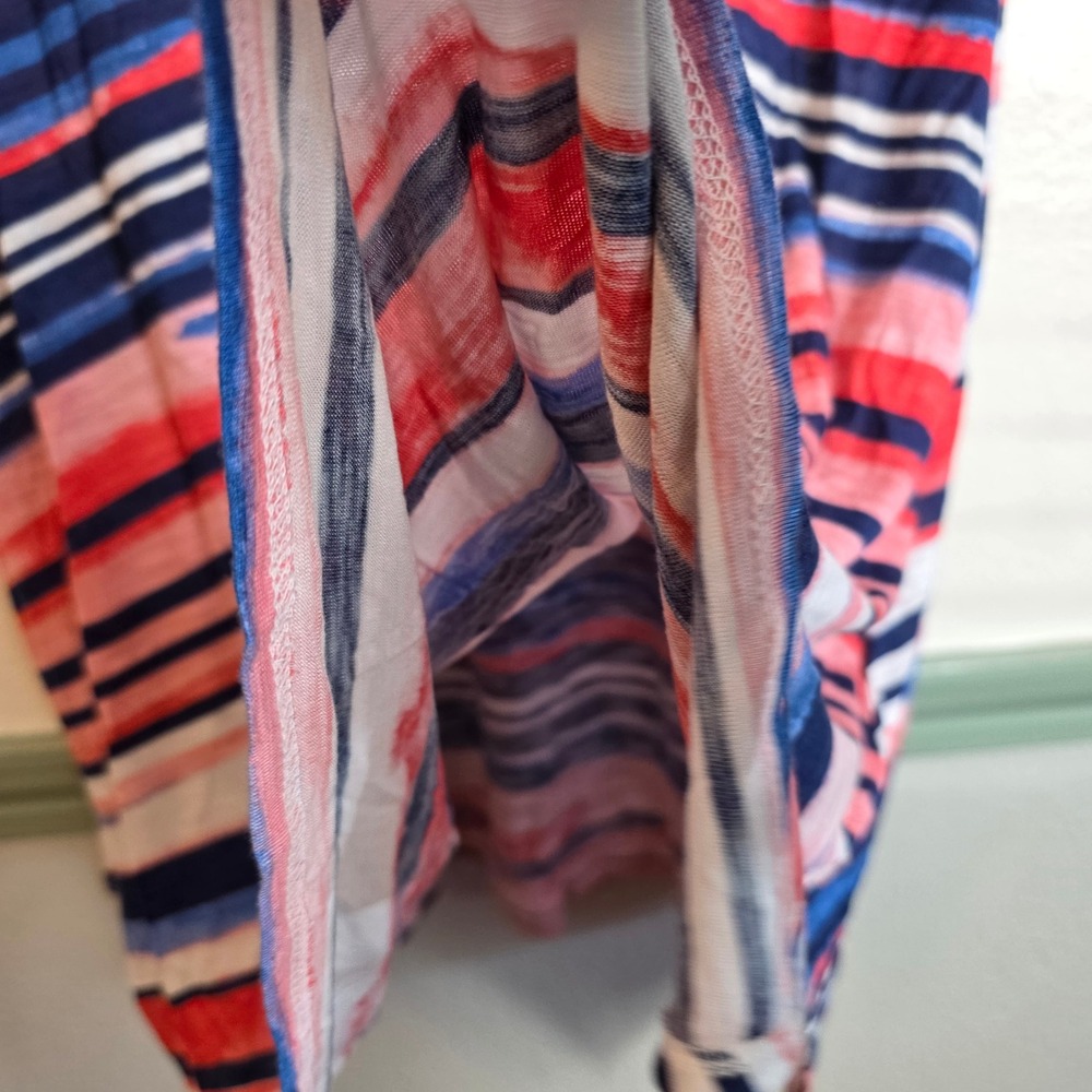 Artis A Nany Striped Tunic Top Red Blue White Scoop Neck Flowy Casual Tee 1X - Picture 10 of 15